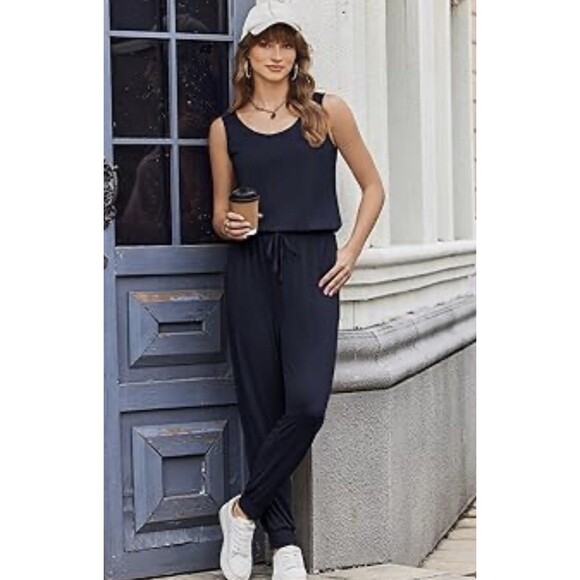 Amazon Essentials Women's Studio Terry Fleece Jumpsuit plus size 3x blue navy - Picture 7 of 16